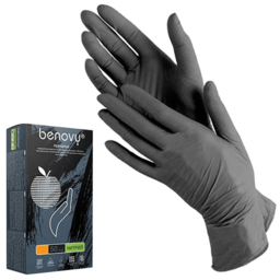 ნიტრილის ხელთათმანები benovy black xs 50 წყვილი/შეფუთვა (3,5 გ.)